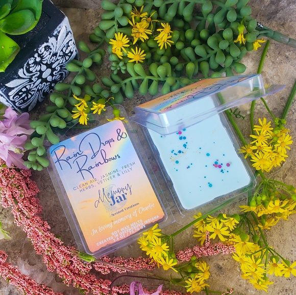 Raindrops & Rainbows - Soy Wax Melt Clamshell 2.6o - Picture 2 of 2